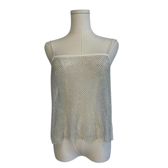 REVOLVE Tops - NWT WeWoreWhat X Revolve Crystal Mesh Cami Womens Size Medium Club Rave Glitter